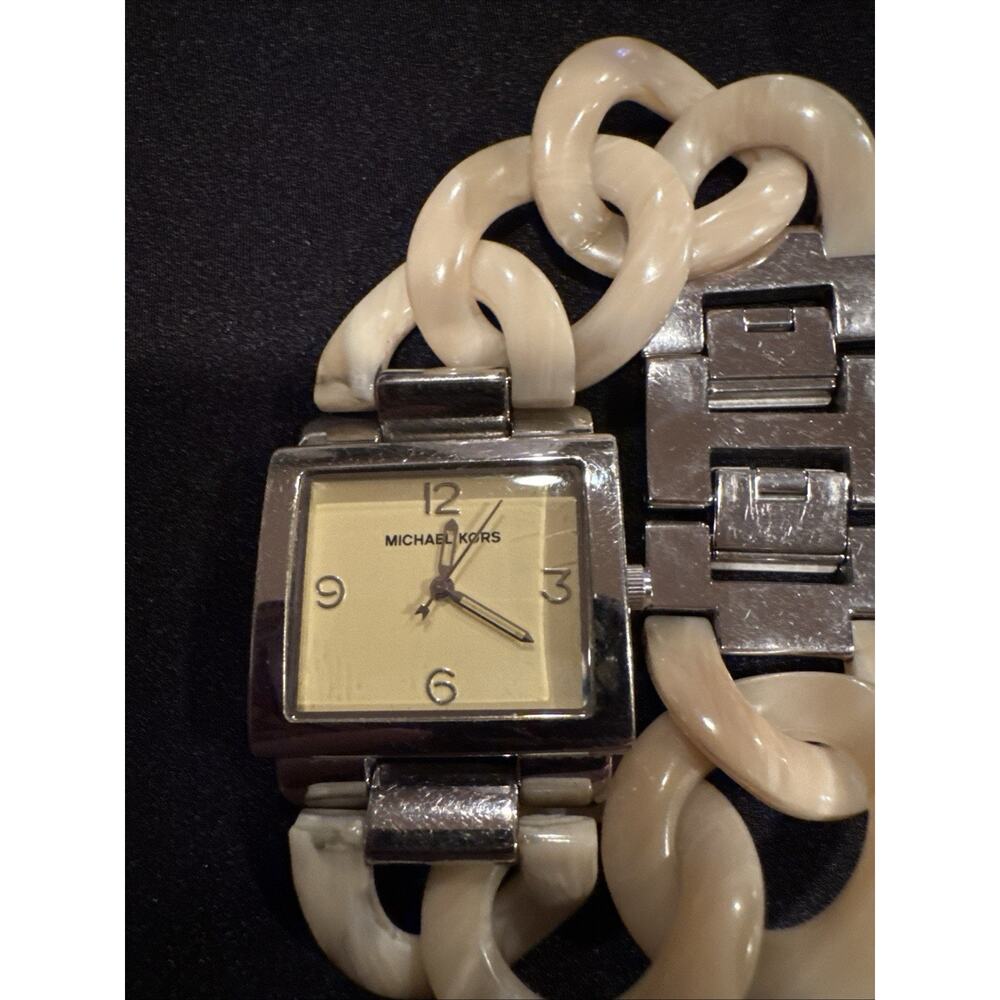 Michael Kors Stainless Steel Watch With Plastic Bracelet